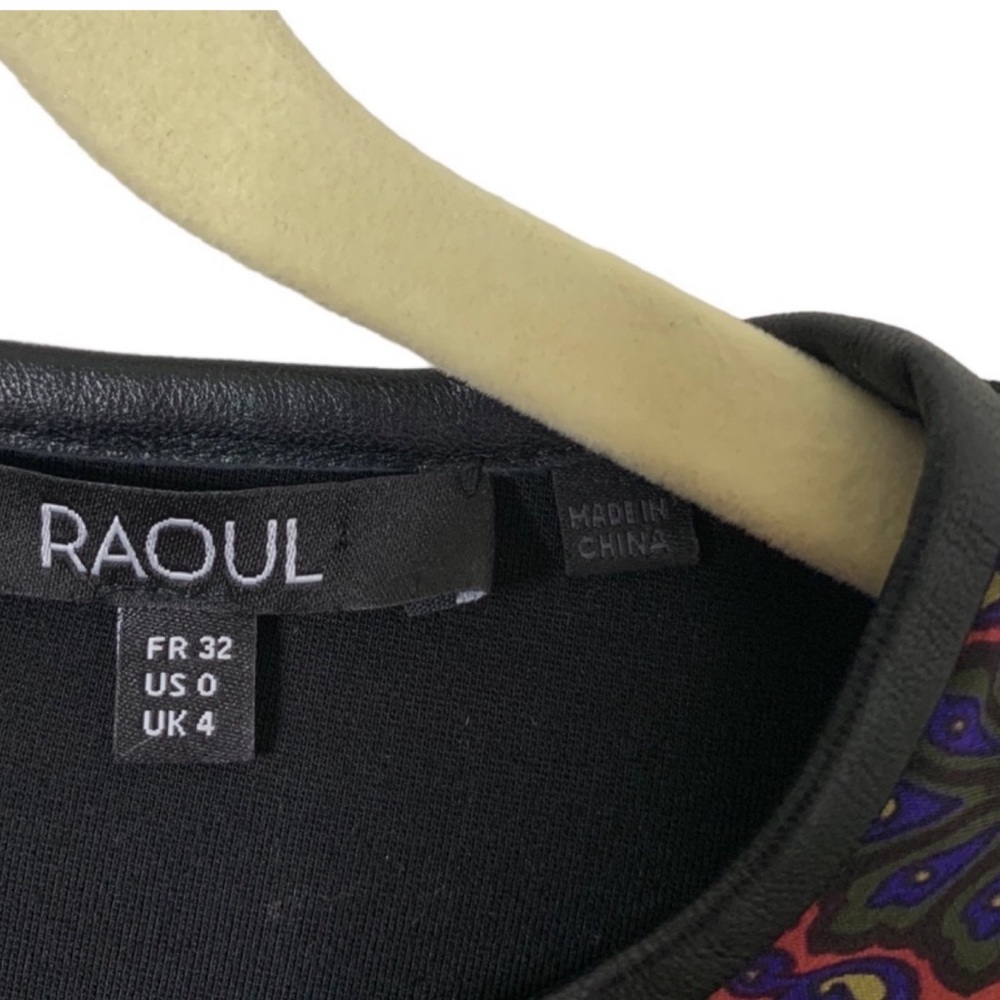 Raoul Silk Panel and Leather Trim Size 0 Dress - Picture 5 of 7